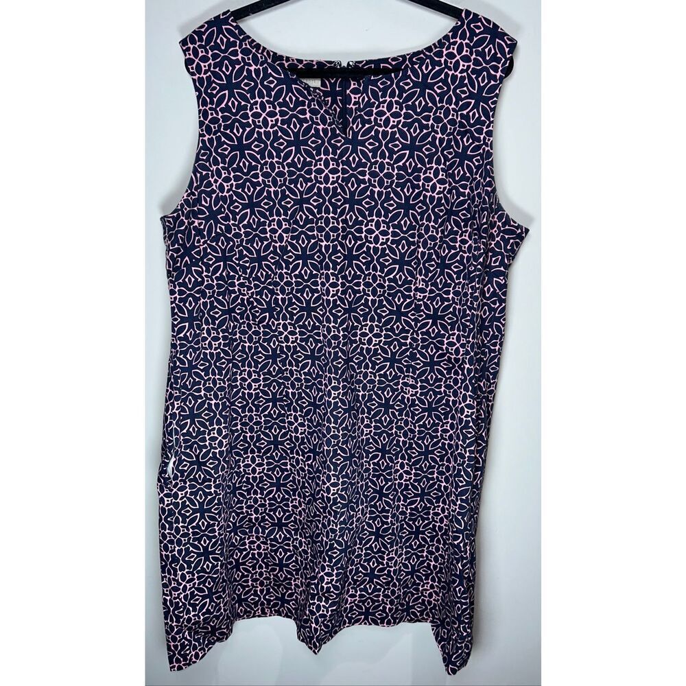 Talbots Grecian sheath geometric print sleeveless dress size 22W